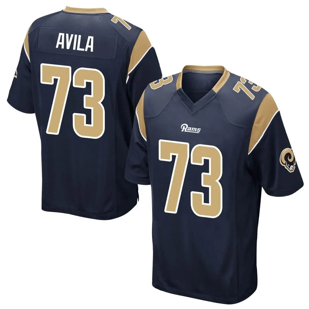 LA.Rams #73 Steve Avila Player Navy Home Game PETTCS Stitched Jerseys