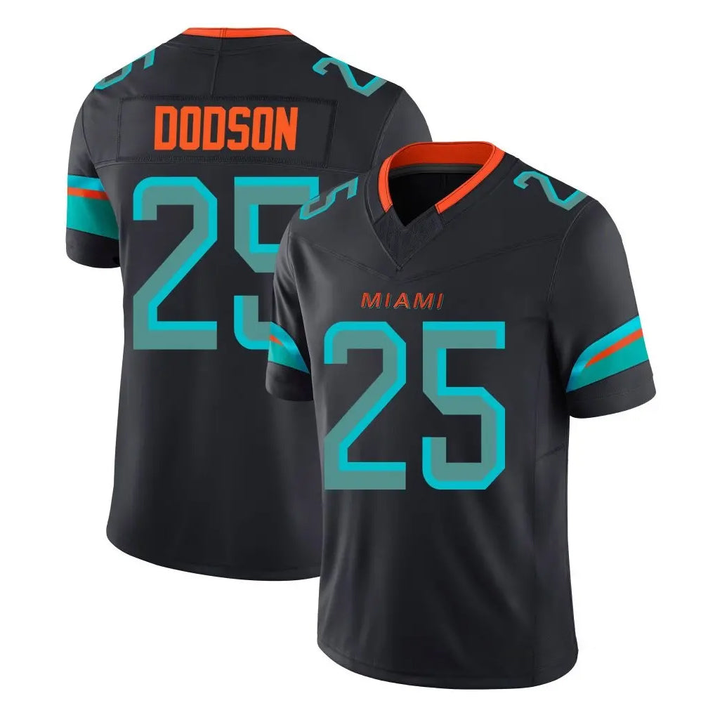 M.Dolphins #25 Tyrel Dodson Player Black Limited Pitch Rivalries Collection Home Game PETTCS Stitched Jerseys