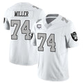 LV.Raiders #74 Kolton Miller Player White Vapor Limited Home Game PETTCS Stitched Jerseys