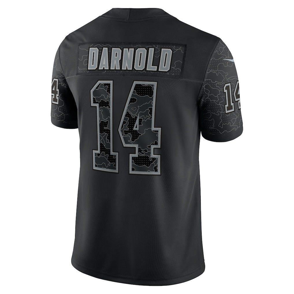 PETTCS C.Panthers #14 Sam Darnold Black RFLCTV Limited Jersey