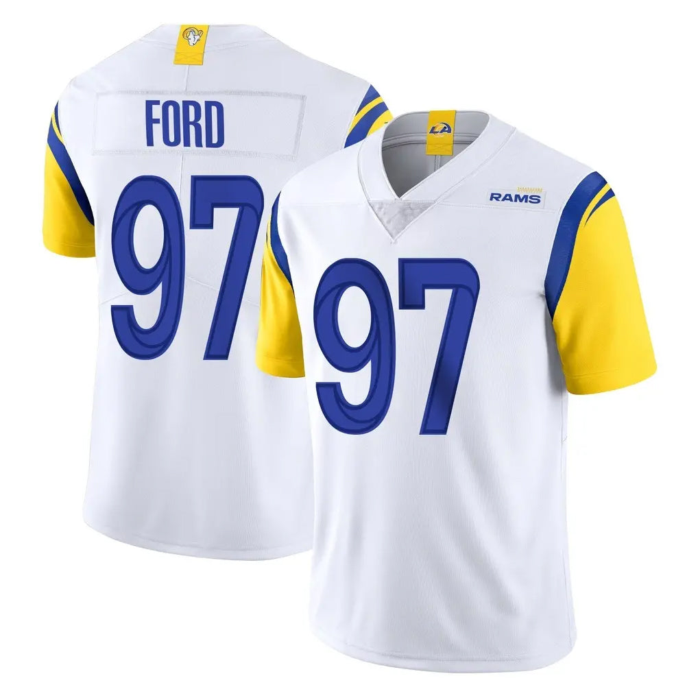 LA.Rams #97 Poona Ford Player White Limited Vapor Untouchable Home Game PETTCS Stitched Jerseys