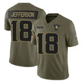 M.Vikings #18 Justin Jefferson Player Olive 2025 Salute To Service Limited Game PETTCS Stitched Jerseys