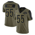 LA.Rams #55 Braden Fiske Player Olive Salute To Service Limited Game PETTCS Stitched Jerseys