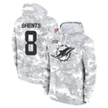 M.Dolphins #8 JuJu Brents Player Arctic Camo Salute to Service Hoodies Limited Game PETTCS Stitched Jerseys