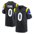 LA.Rams #0 Byron Young Player Black Midnight Rivalries Collection Home Game PETTCS Stitched Jerseys