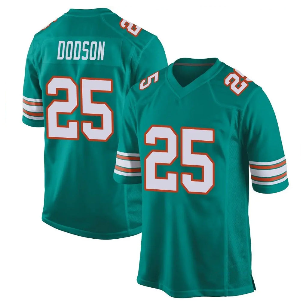 M.Dolphins #25 Tyrel Dodson Player Aqua Alternate Home Game PETTCS Stitched Jerseys