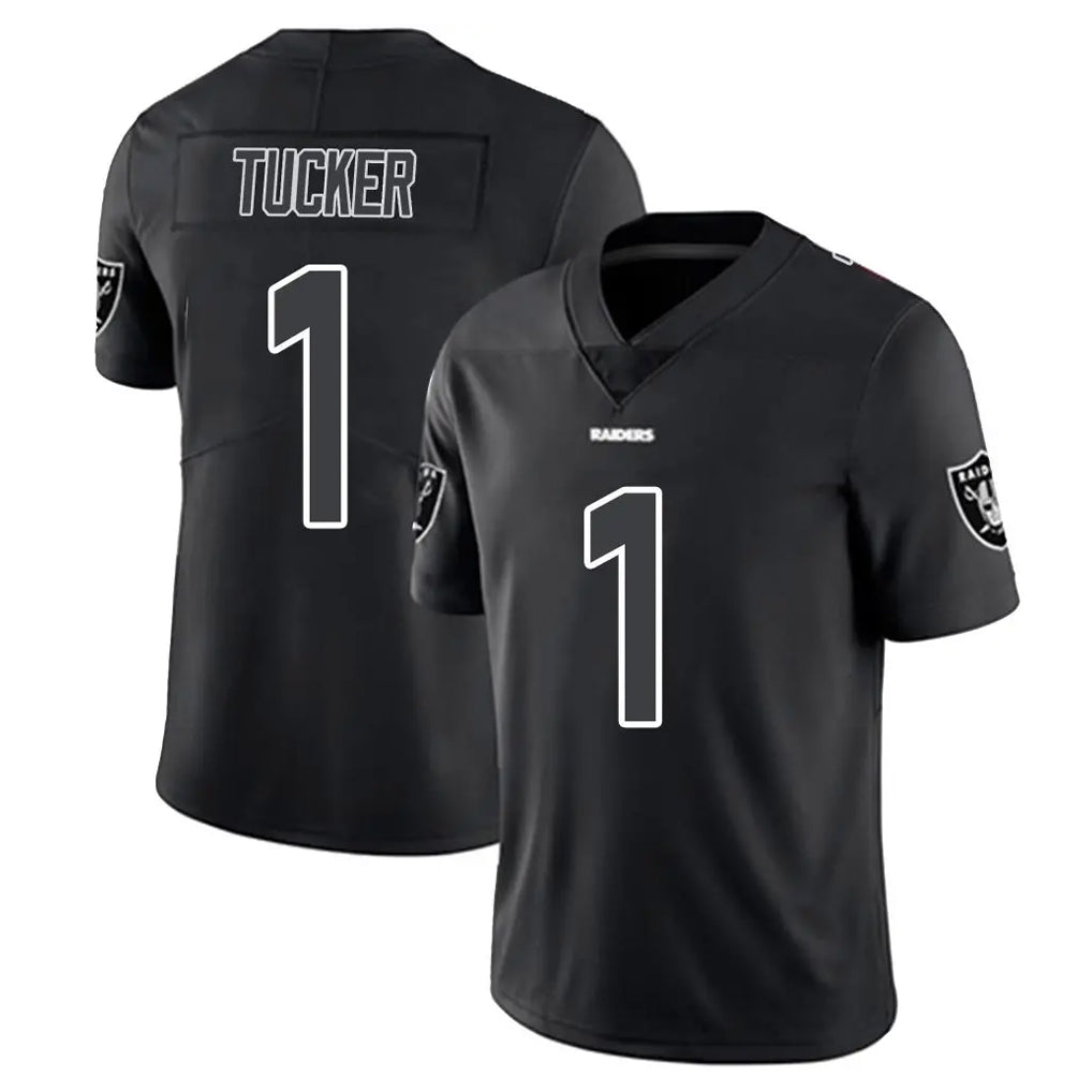 LV.Raiders #1 Tre Tucker Player Black Limited Black Impact Home Game PETTCS Stitched Jerseys