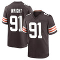 C.Browns #91 Alex Wright Player Brown Home Game PETTCS Stitched Jerseys