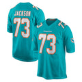 M.Dolphins #73 Austin Jackson Player Aqua Home Game PETTCS Stitched Jerseys